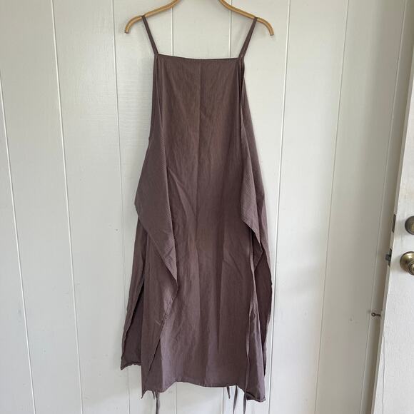 DEIJI STUDIOS The Double Tie Striped Organic Cotton-poplin Wrap Midi Dress S/M - Picture 10 of 12